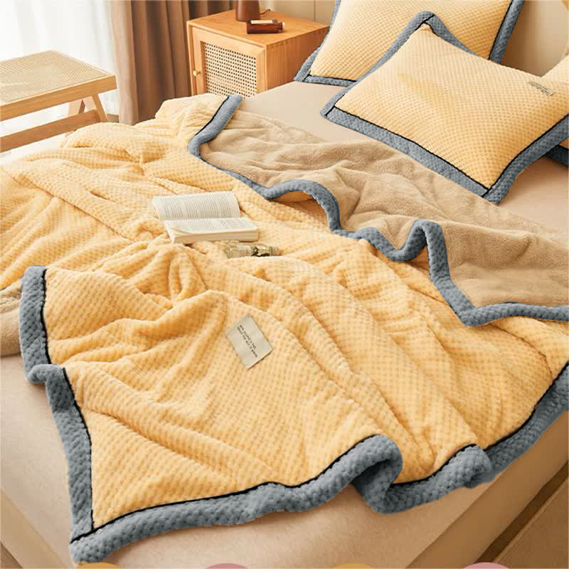 Microfiber Coral Fleece Throw Blanket with Zipper