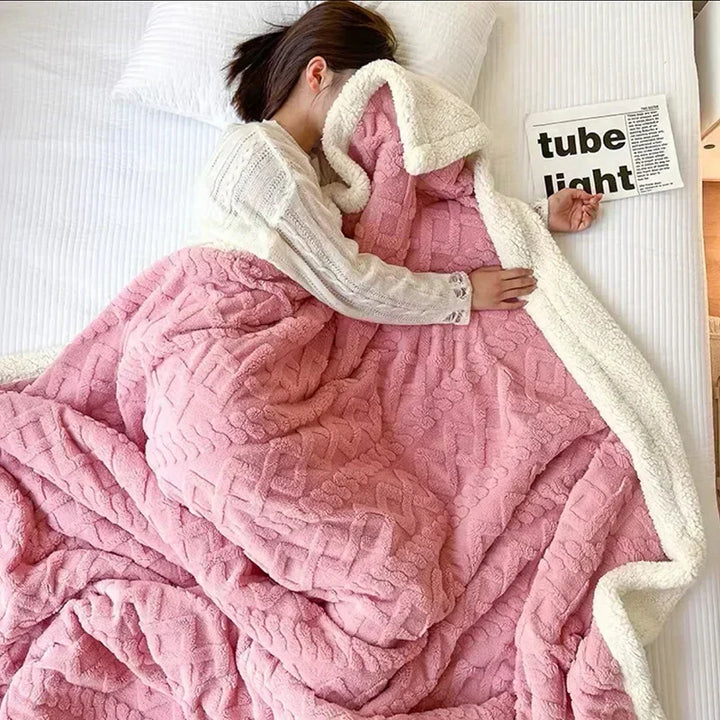 Ultra-Soft Lambswool Fleece Blanket – Thick Winter Bed Throw