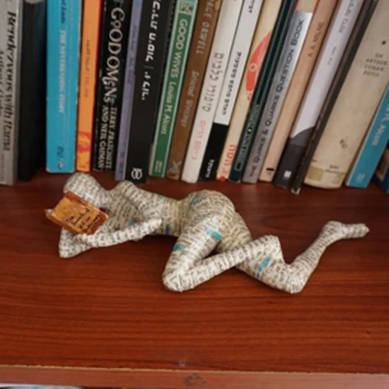 Reading Woman Sculpture Bookshelf Decor