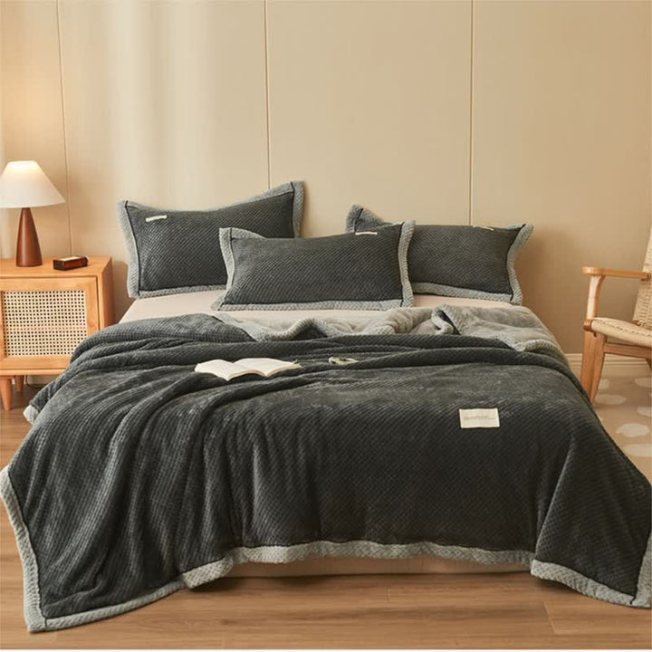 Microfiber Coral Fleece Throw Blanket with Zipper