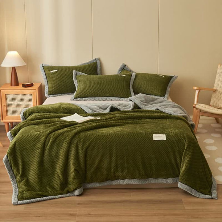 Microfiber Coral Fleece Throw Blanket with Zipper