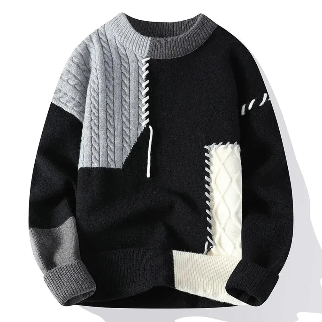 Astra Patchwork Crewneck Sweater