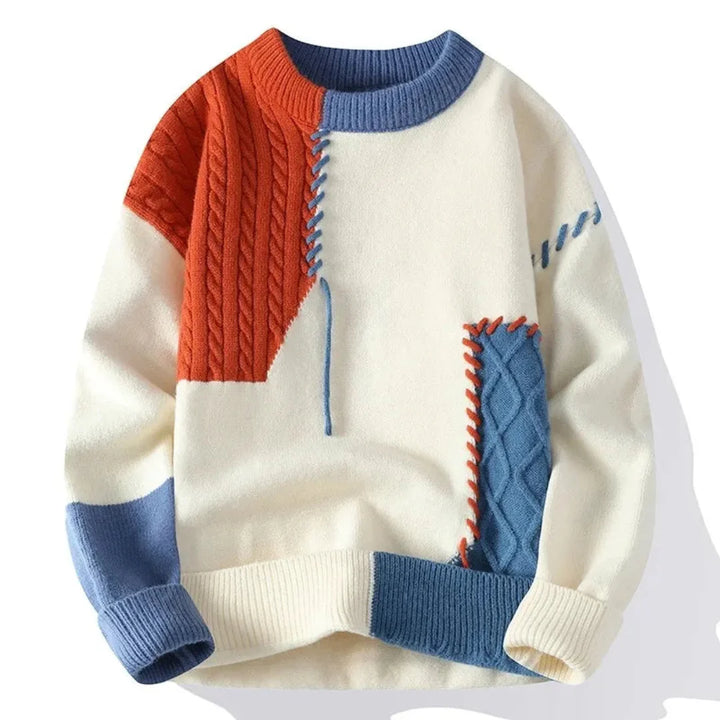 Astra Patchwork Crewneck Sweater