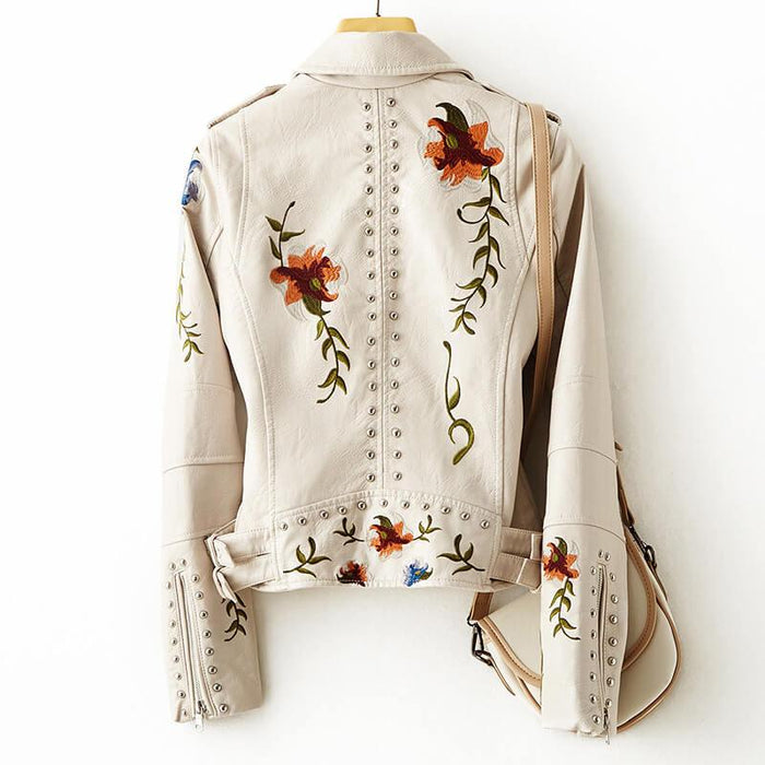 Valentina Floral Leather Jacket