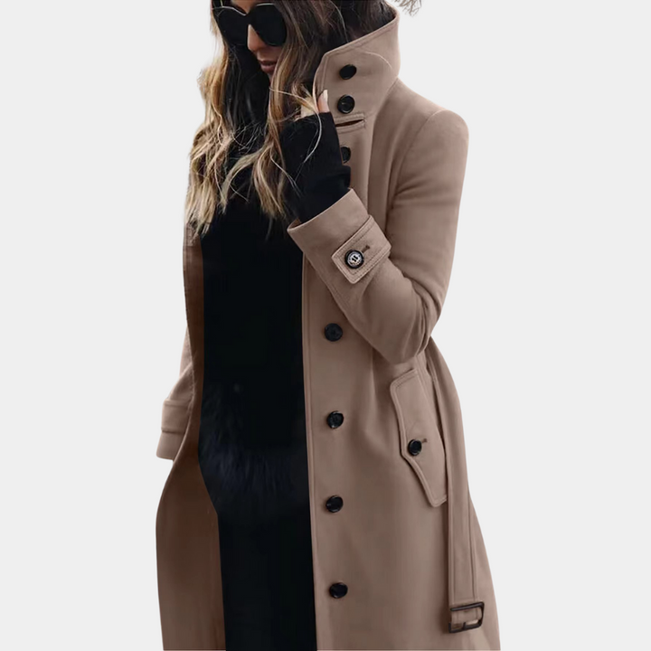 Valencia Double-Breasted Belted Trench Coat