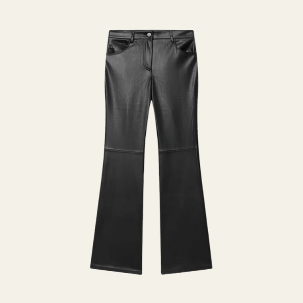 Capri Flared Leather Pants