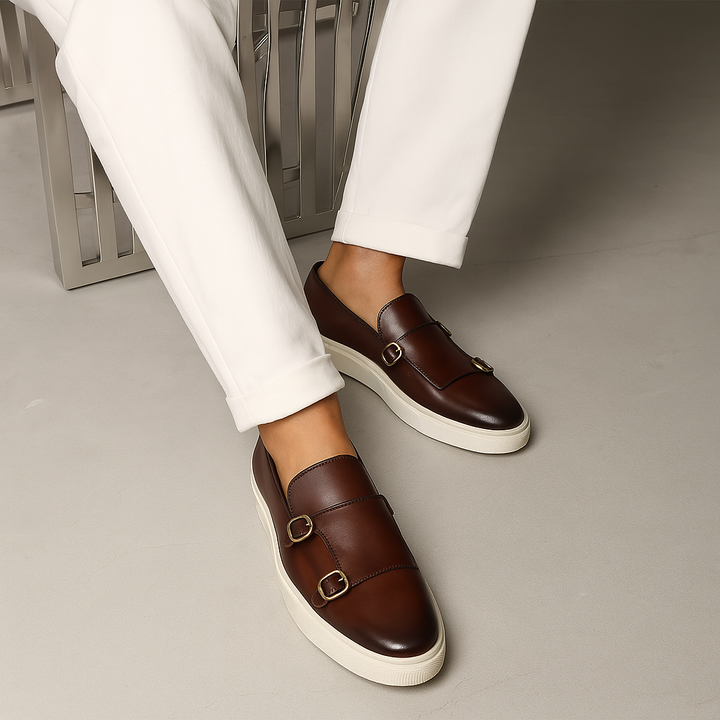 Classic Gold Buckle Loafers