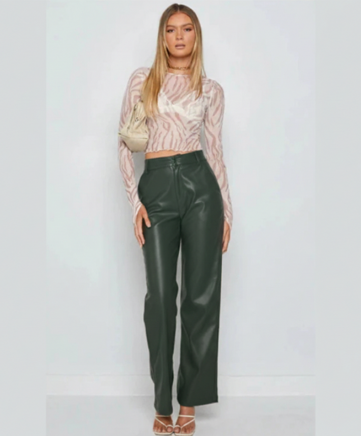 Como Straight-Leg Faux Leather Pants
