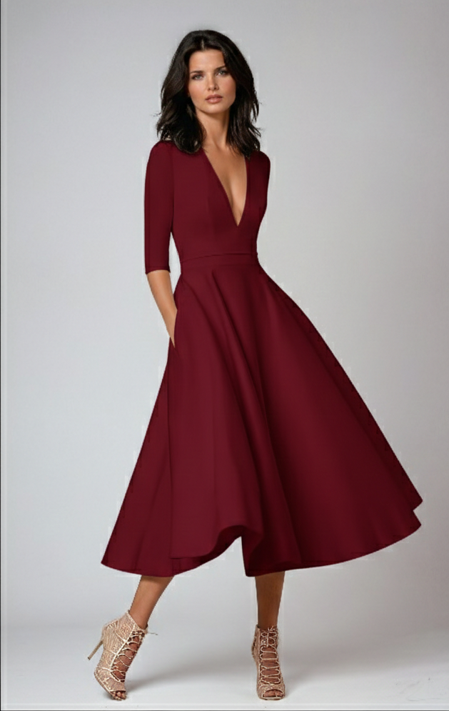 Elara Flared Midi Dress