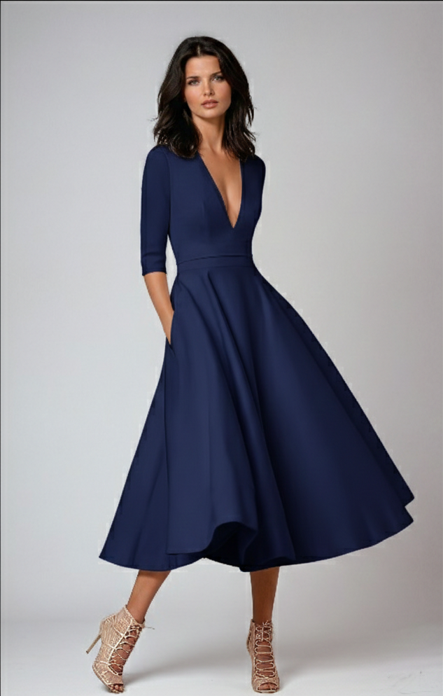 Elara Flared Midi Dress