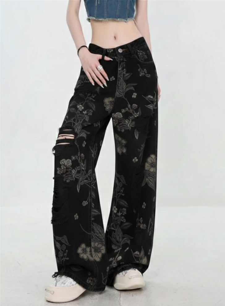 Florence Floral Wide Jeans
