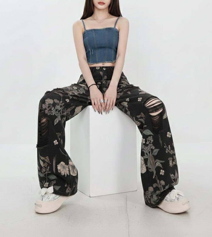 Florence Floral Wide Jeans