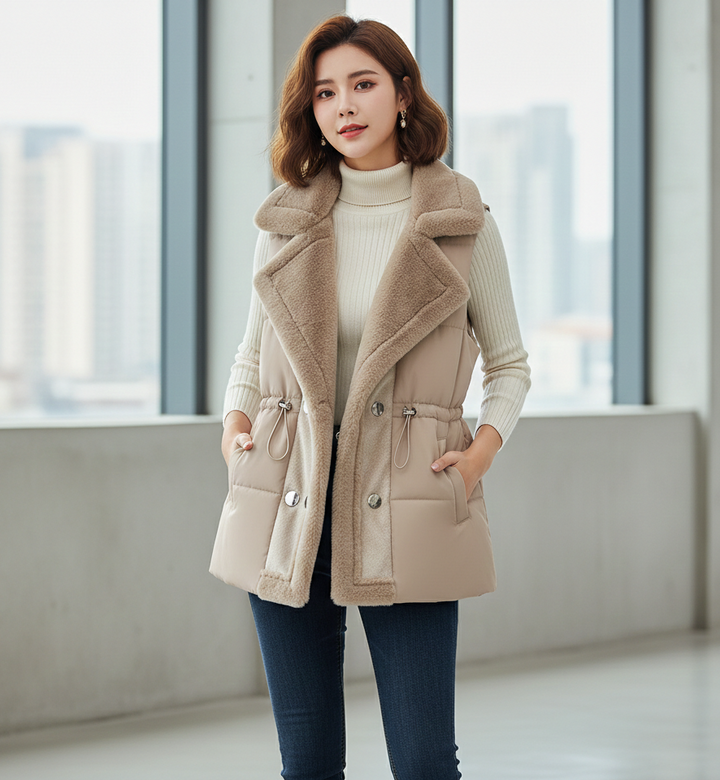 Geneva Faux Fur Quilted Vest