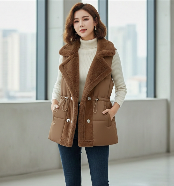 Geneva Faux Fur Quilted Vest