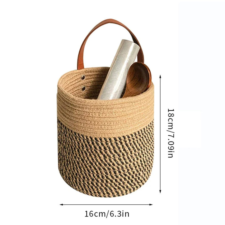 Wall Hanging Woven Storage Basket – Boho-Style Seagrass Organizer