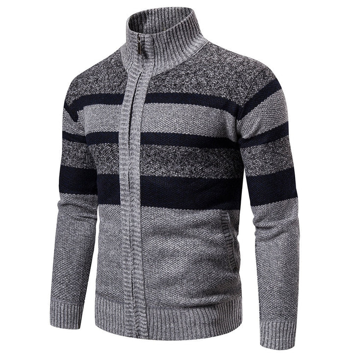 Mens Striped Slim Fit Knitted Cardigan