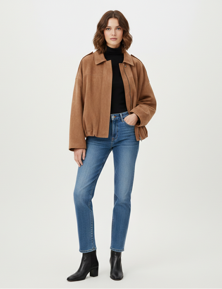 Lyon Suede Bomber Jacket