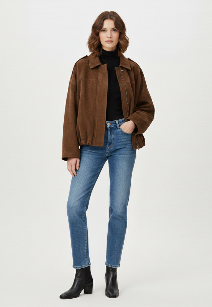 Lyon Suede Bomber Jacket