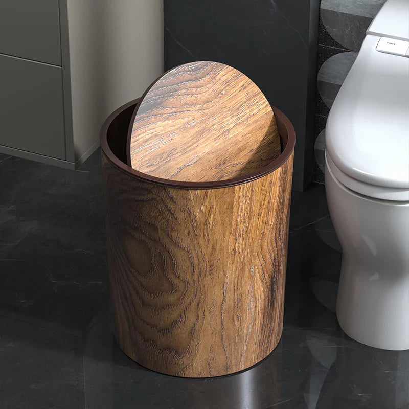 Retro Wooden Grain Plastic Bin