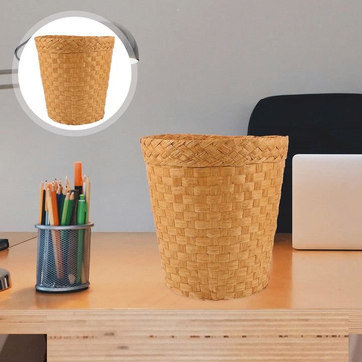 Handwoven Wicker Waste Bin