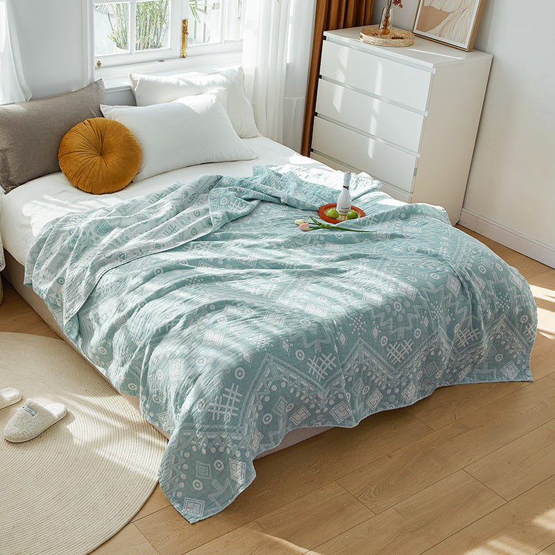 Cotton Cooling Blanket for Summer – Lightweight Gauze Bed Cover
