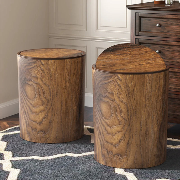 Retro Wooden Grain Plastic Bin