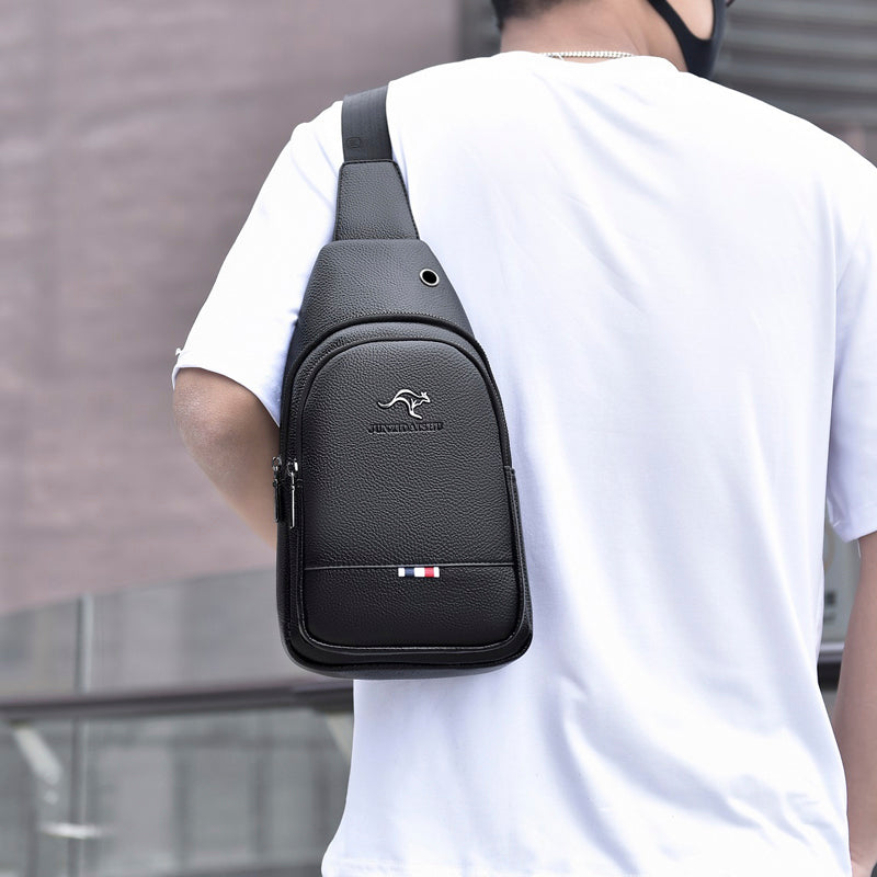 Men’s Leather Chest Crossbody Bag