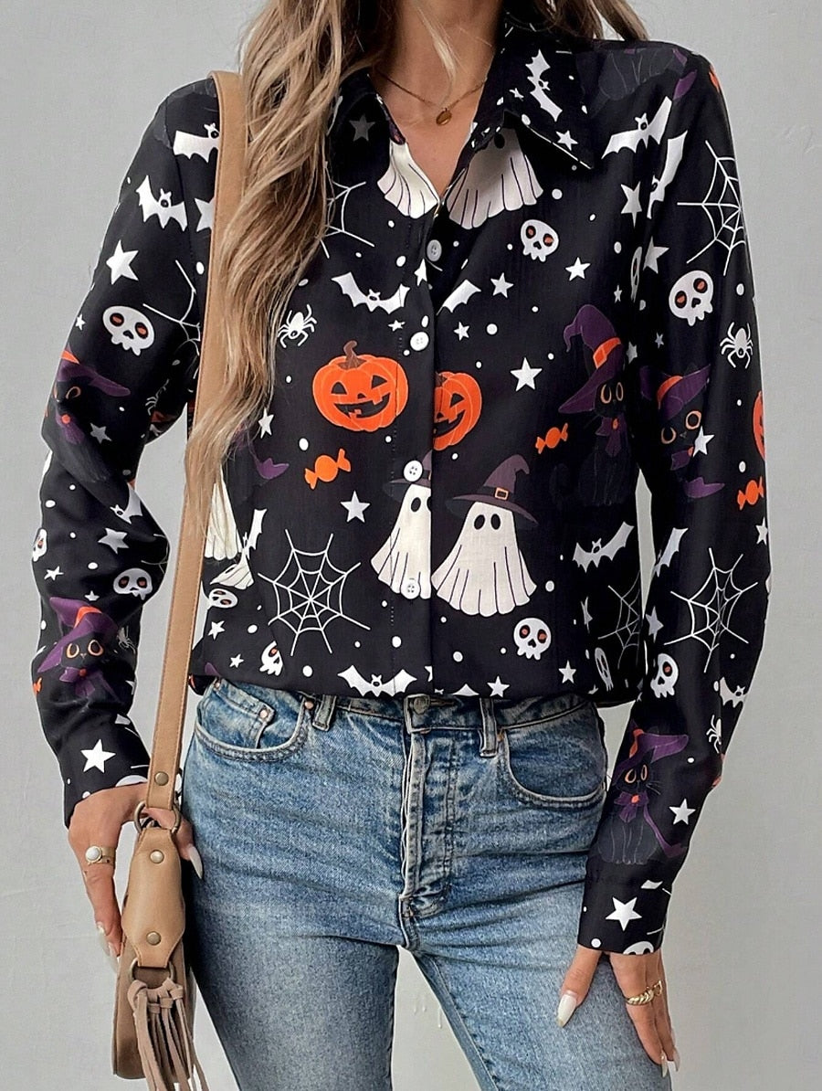 Ashcombe Halloween Print Shirt