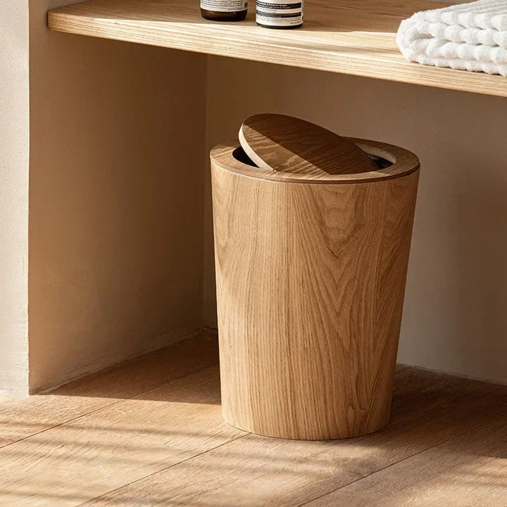 Wooden Grain Plastic Circular Bin