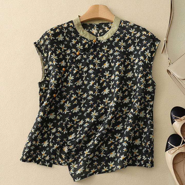 Portofino Band Collar Blouse
