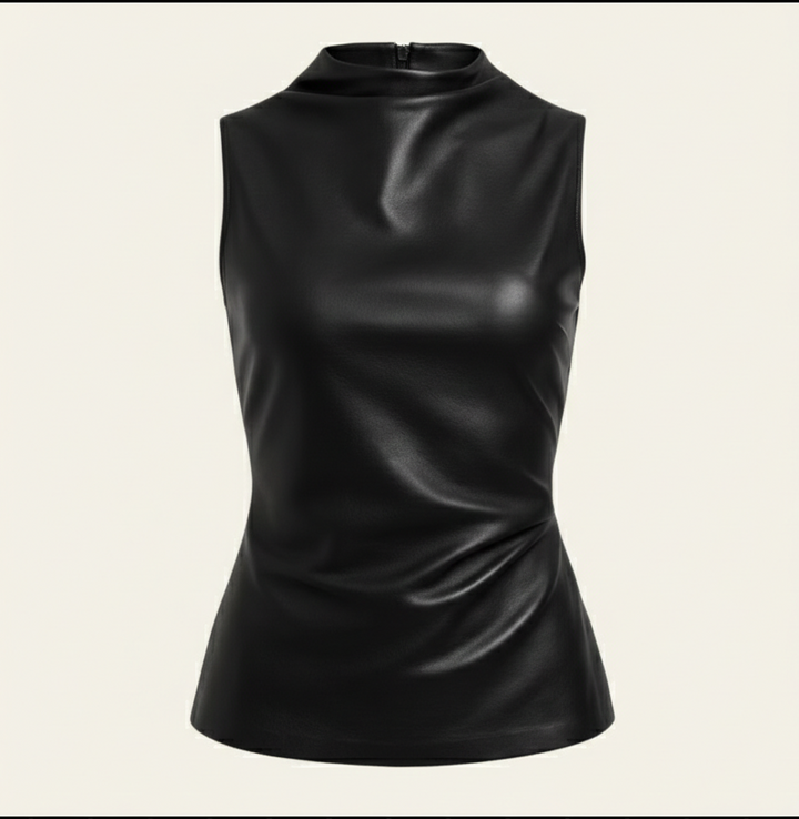 Ravenna Sleeveless Faux Leather Top