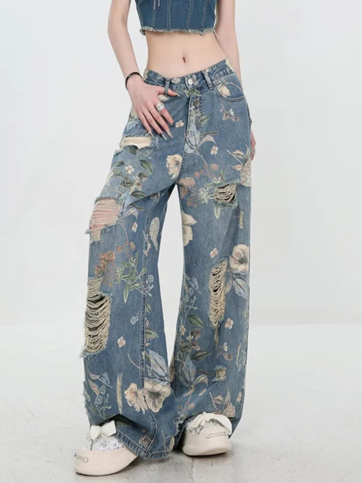 Florence Floral Wide Jeans