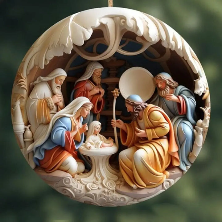 3D Nativity Scene Christmas Tree Ornament