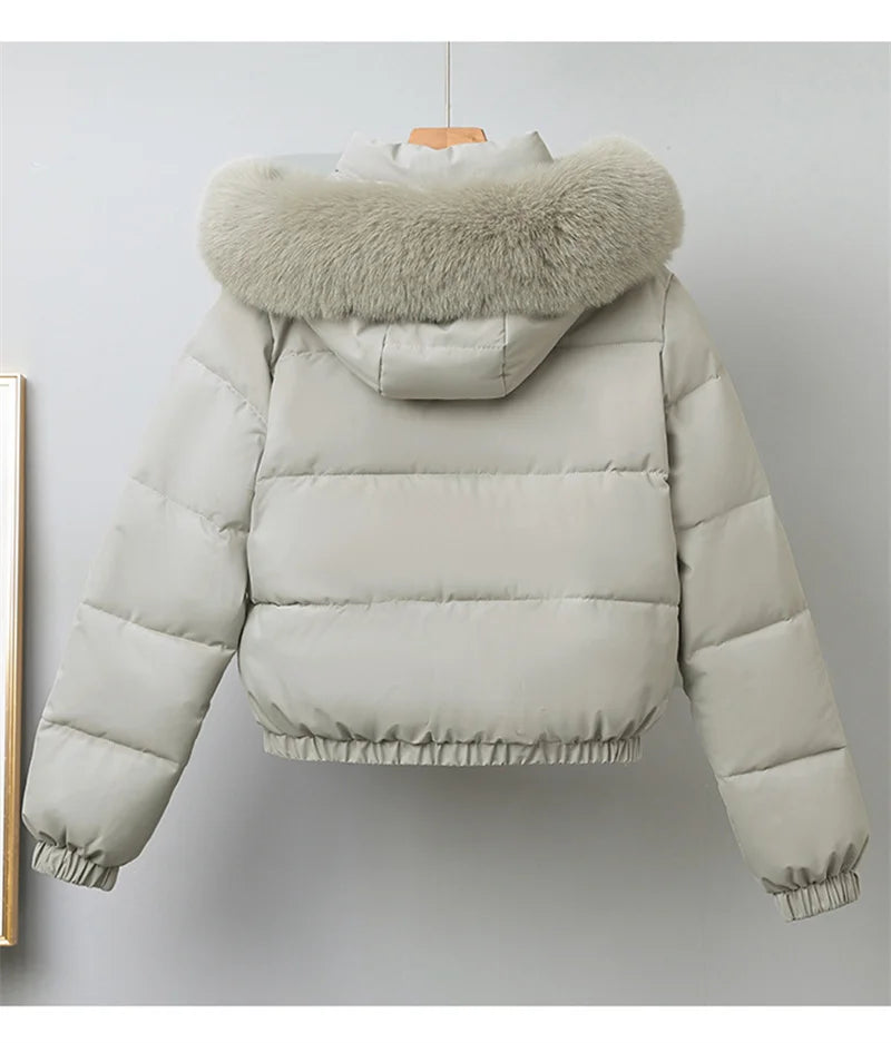 Livia Short Padded Fur-Collar Jacket