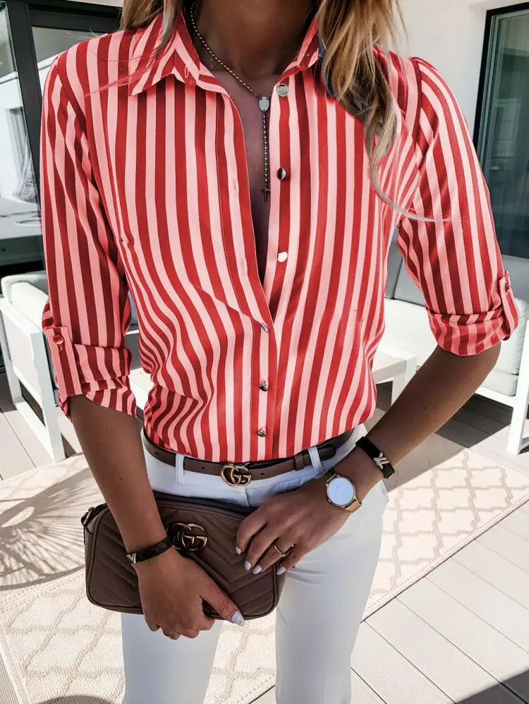Aveline Striped Button Shirt