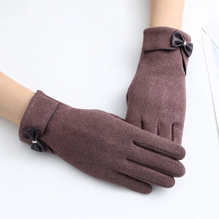 Florence Wool-Blend Bow Gloves