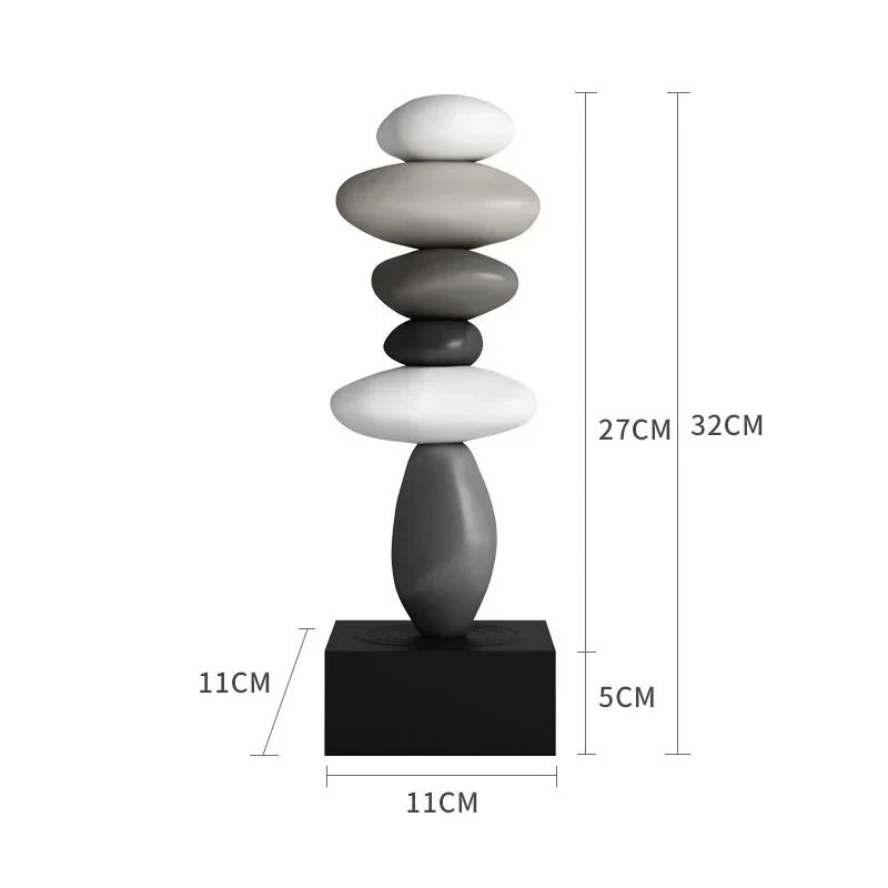 Zen Balance Stone Sculpture – Resin Decor Accent for Meditation & Mindful Spaces