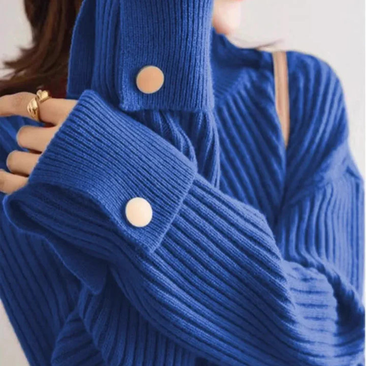 Sofia Ribbed Button Sweater