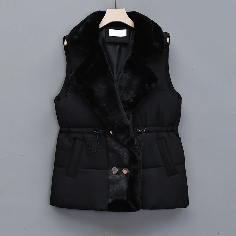 Geneva Faux Fur Quilted Vest