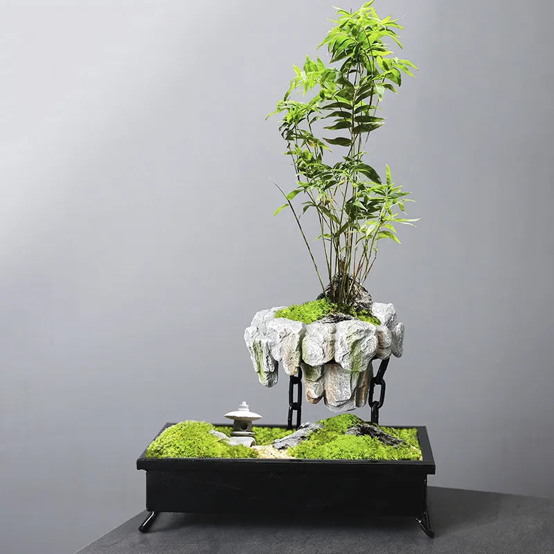 Floating Stone Planter with Magnetic Base