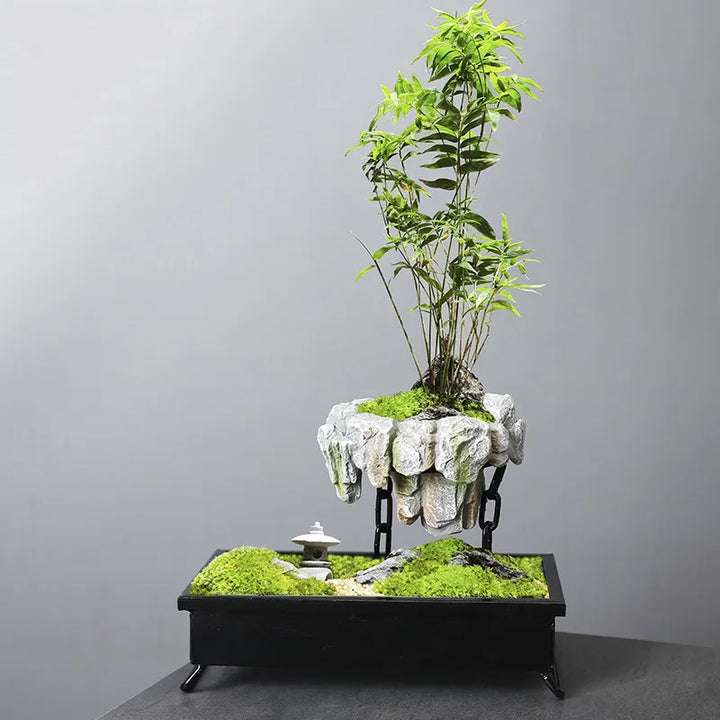 Floating Stone Planter with Magnetic Base