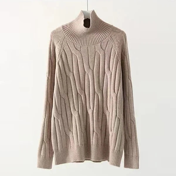Aria Soft Cable-Knit Turtleneck Set