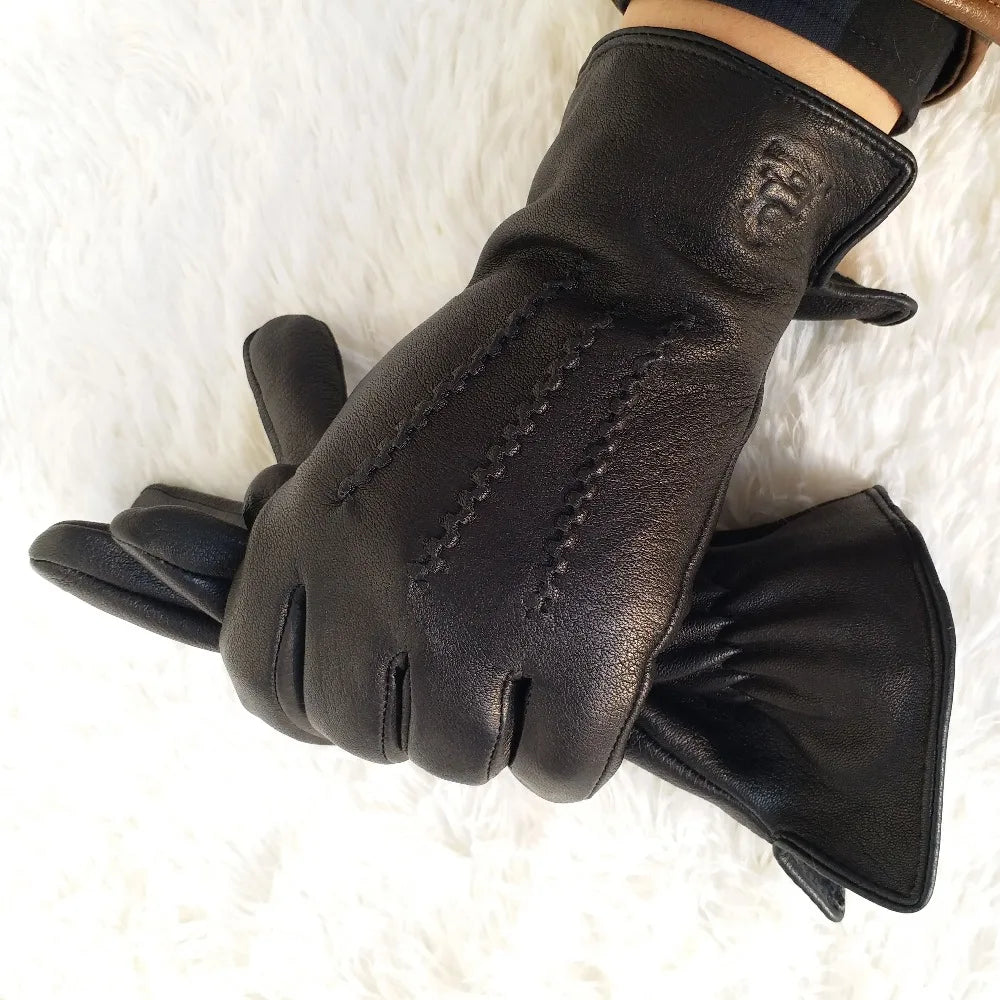 Bennett Fleece-Lined Leather Touchscreen Gloves