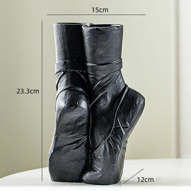 Ballet Slipper Ceramic Vase – Elegant Porcelain Home Decor