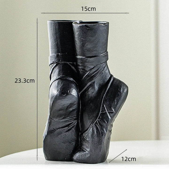 Ballet Slipper Ceramic Vase – Elegant Porcelain Home Decor