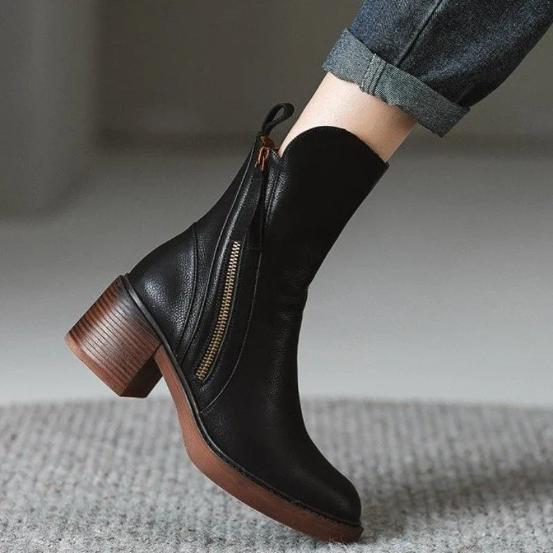 Selene Leather Ankle Boots