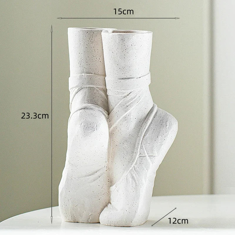 Ballet Slipper Ceramic Vase – Elegant Porcelain Home Decor