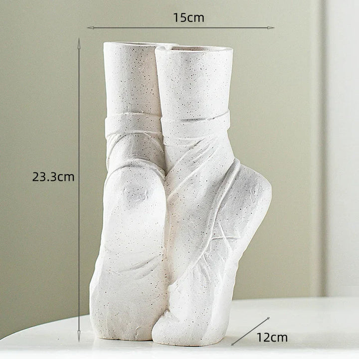 Ballet Slipper Ceramic Vase – Elegant Porcelain Home Decor