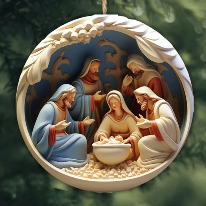 3D Nativity Scene Christmas Tree Ornament
