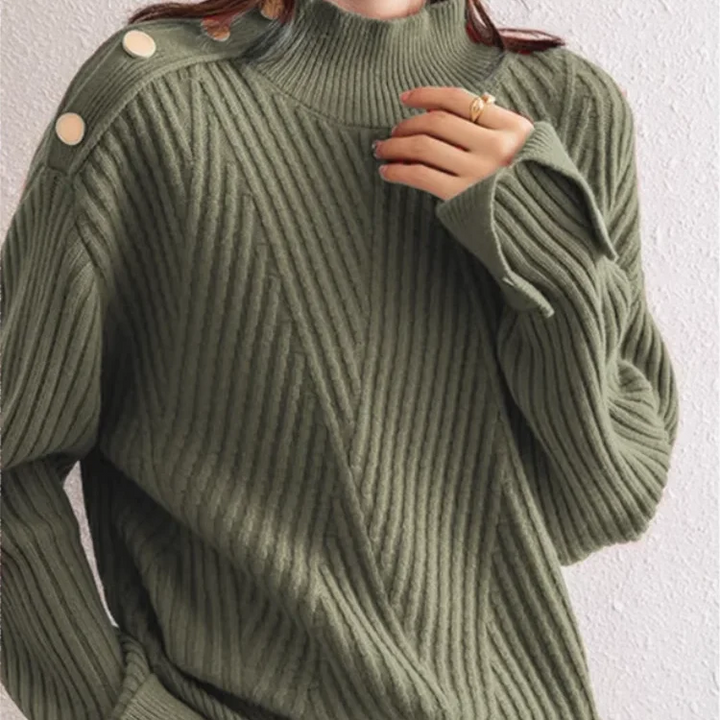 Sofia Ribbed Button Sweater